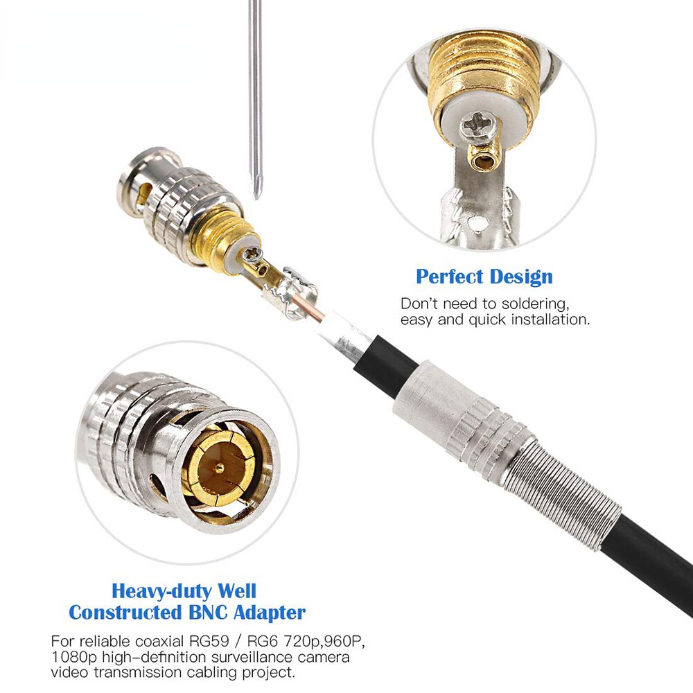 BNC Male Connector for Coaxial cable KX6-KX7 RG59